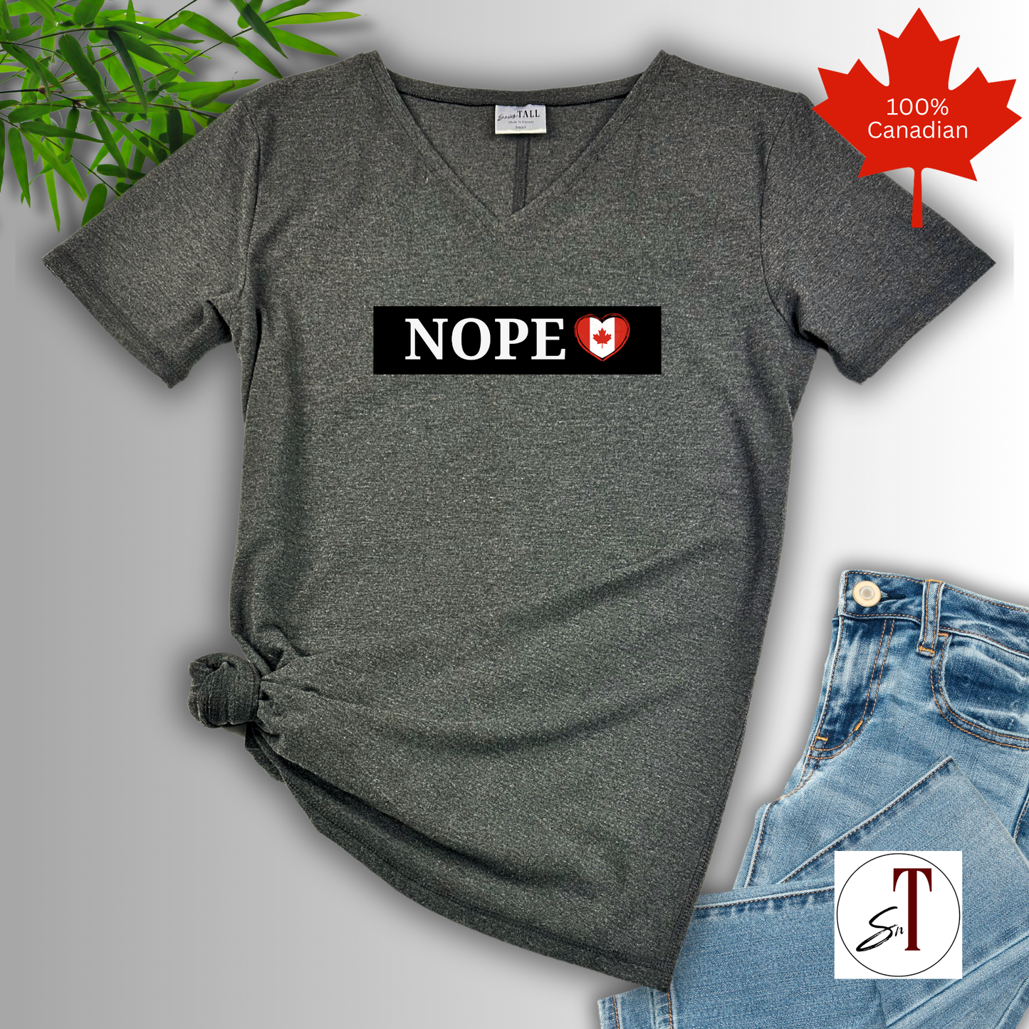 Nope, Canada is not for Sale, Canada Proud, Made in Canada, Soft Women's Bamboo t-shirt
