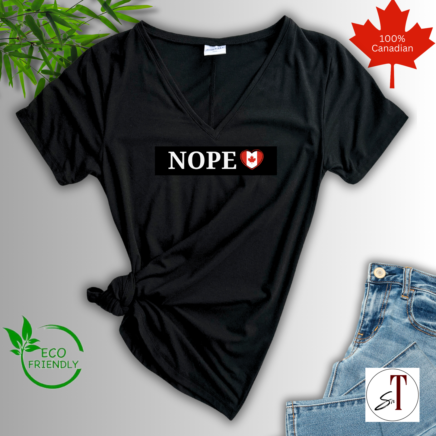 Nope, Canada is not for Sale, Canada Proud, Made in Canada, Soft Women's Bamboo t-shirt