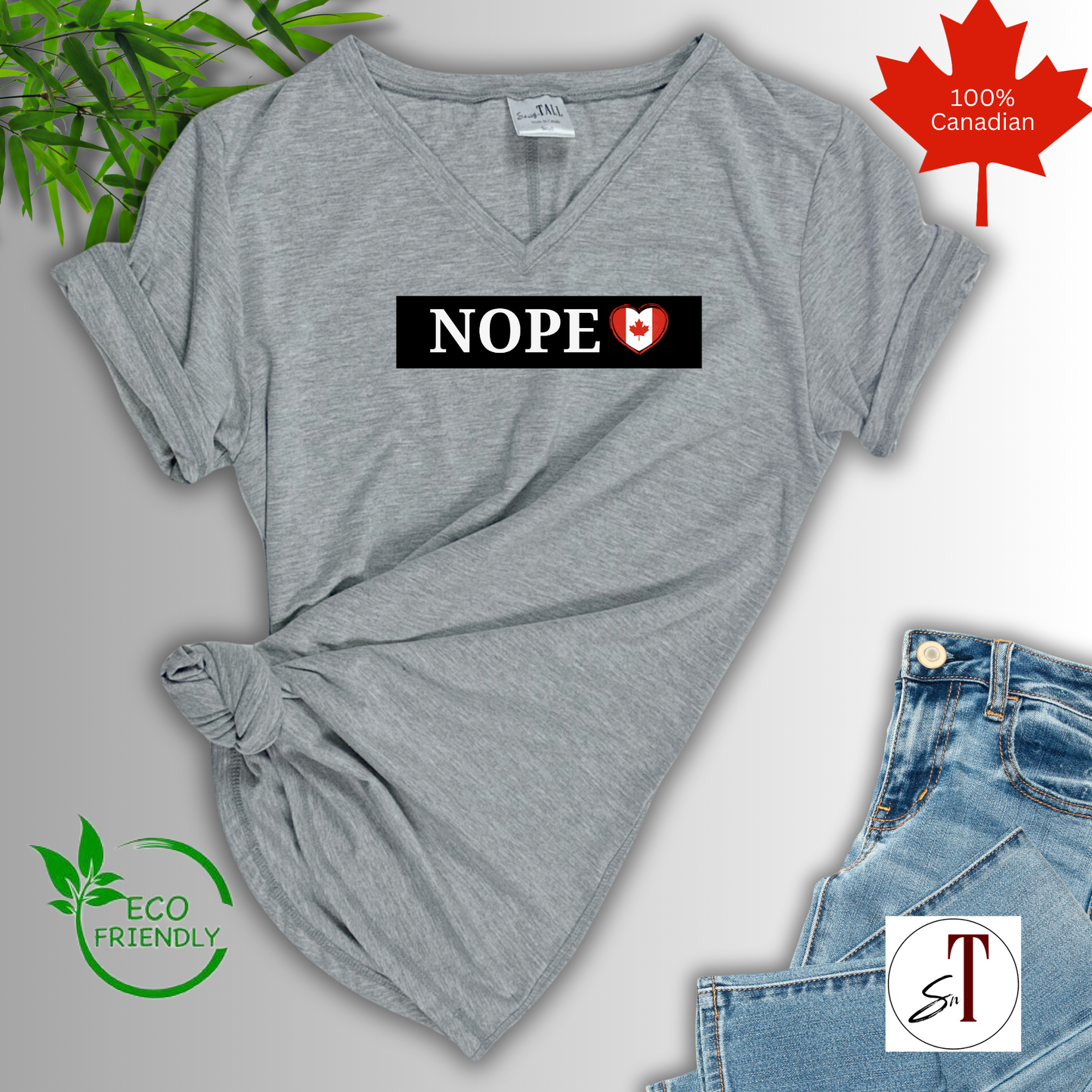 Nope, Canada is not for Sale, Canada Proud, Made in Canada, Soft Women's Bamboo t-shirt