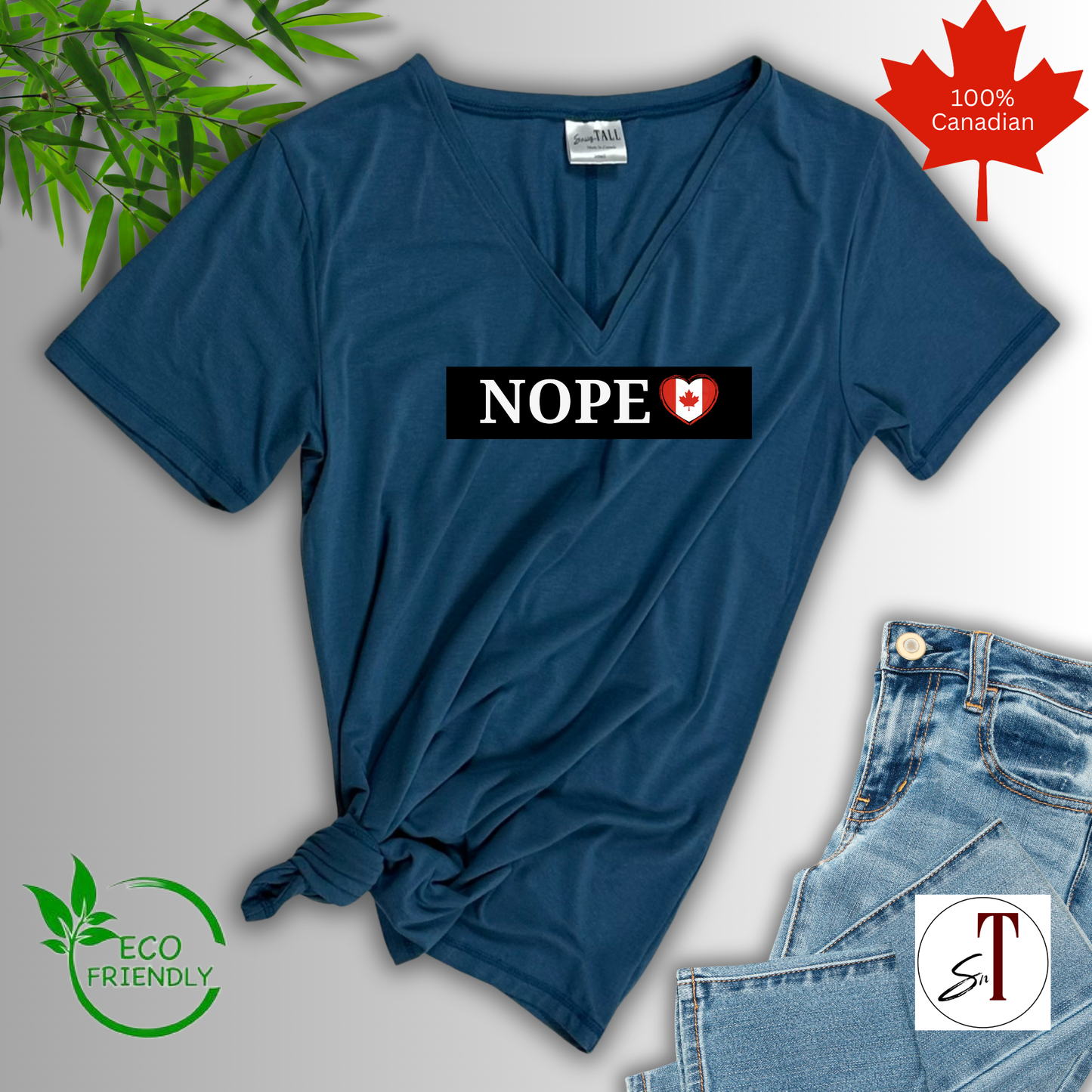 Nope, Canada is not for Sale, Canada Proud, Made in Canada, Soft Women's Bamboo t-shirt