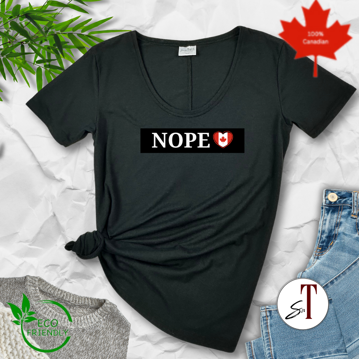 Nope, Canada is not for Sale, Canada Proud, Made in Canada, Soft Women's Bamboo t-shirt