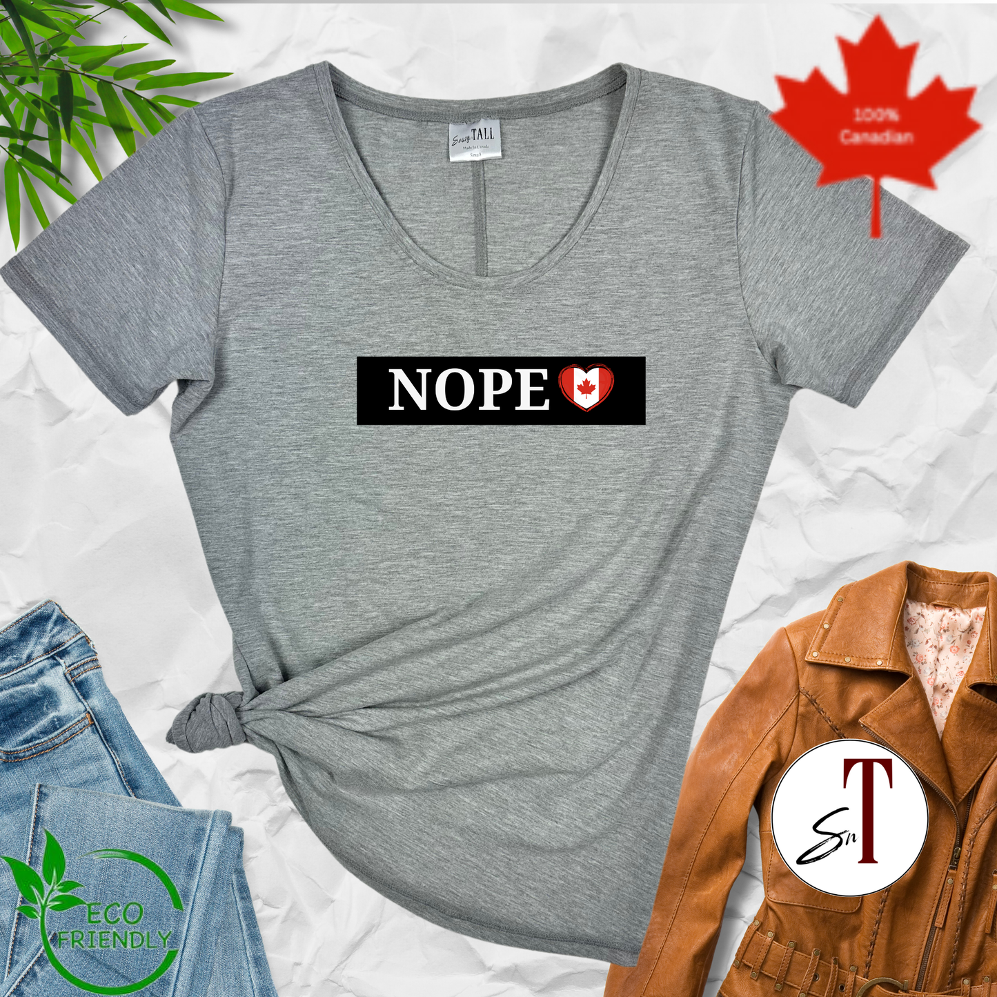 Nope, Canada is not for Sale, Canada Proud, Made in Canada, Soft Women's Bamboo t-shirt